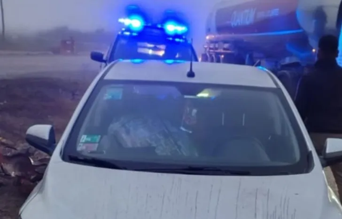 El auto afectado por el choque en la Ruta 34. El auto afectado por el choque en la Ruta 34.