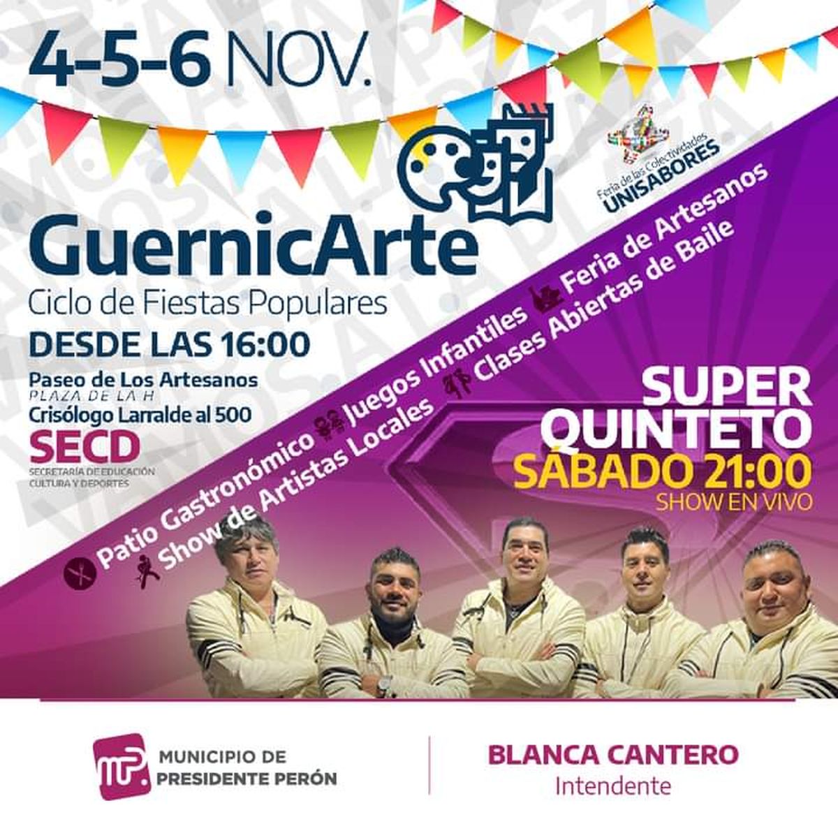 Es la quinta edici&oacute;n del festival en Guernica. Esta vez se presentar&aacute; el grupo de cumbia "S&uacute;per Quinteto".