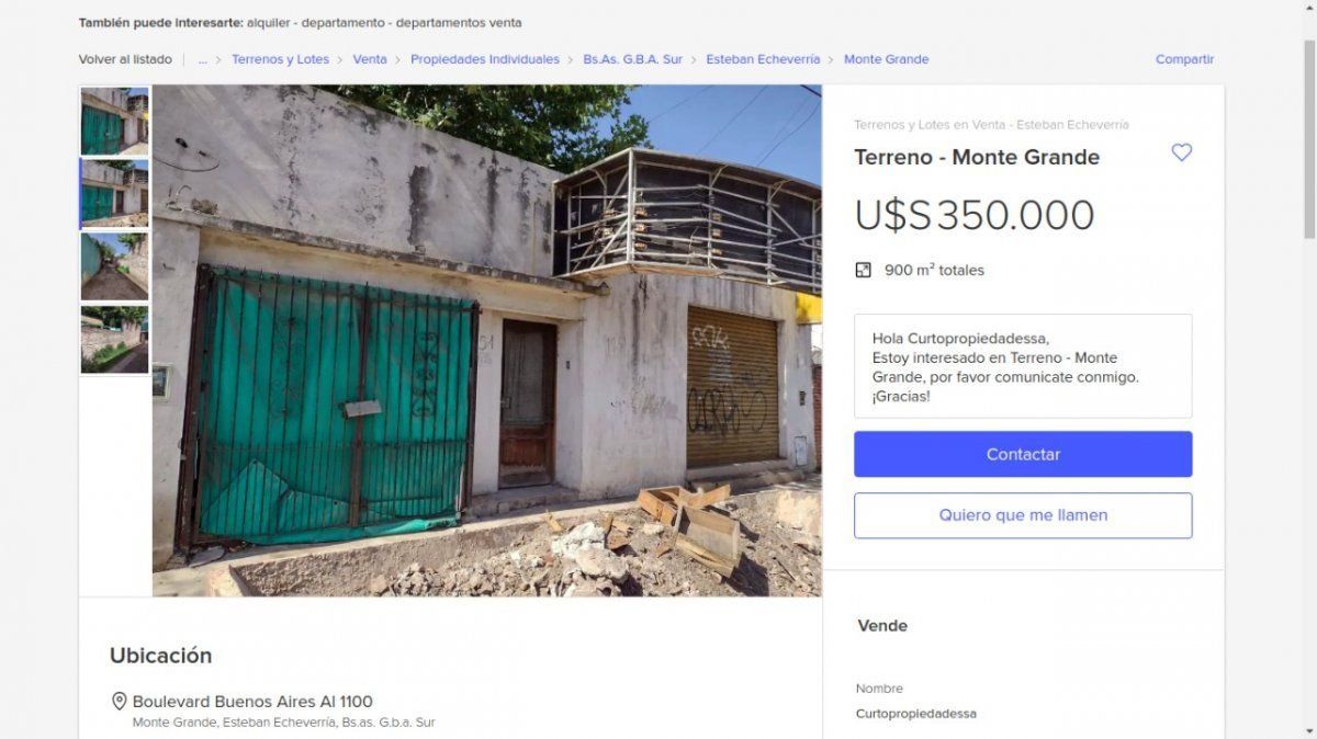 Frente actual del lote donde ocurri&oacute; la Masacre de Monte Grande