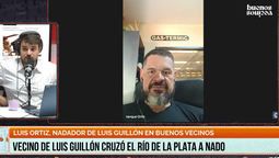 el tanque ortiz, vecino de luis guillon, tras cruzar a nado el rio de la plata: senti a todos acompanandome