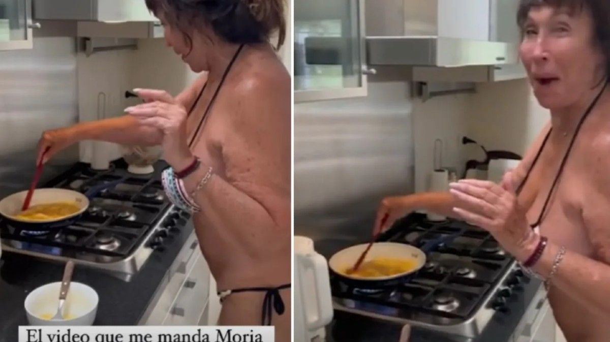 Moria Casán preparó huevos revueltos en bikini y el video se hizo viral