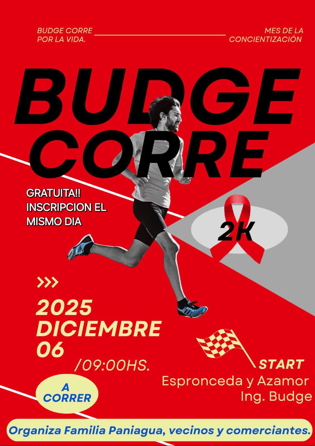 Vecinos y comerciantes de Budge invitan a participar del evento solidario, que además recibirá alimentos no perecederos.  