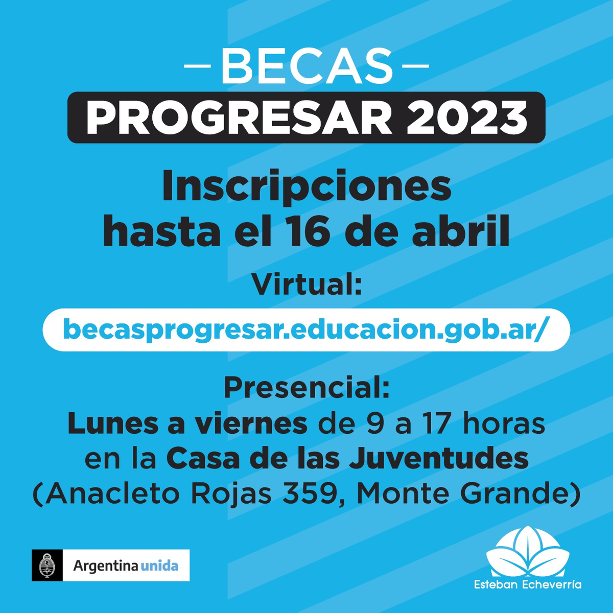 Los vecinos de Esteban Echeverr&iacute;a tienen tiempo de anotarse hasta el 16 de abril.