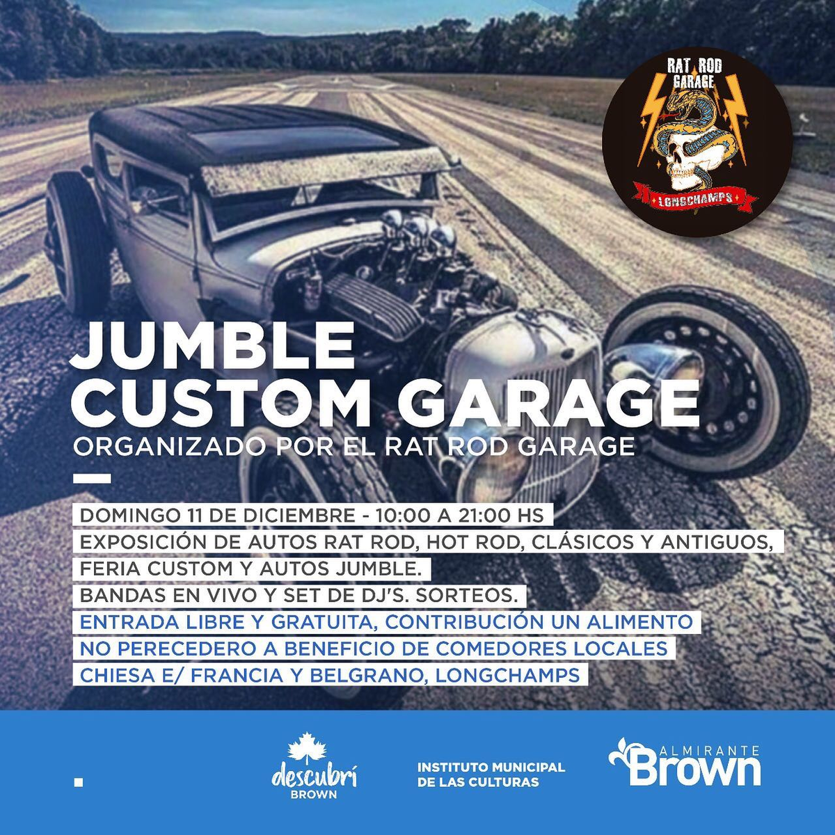 El evento tendrá lugar en Longchamps, Almirante Brown. 