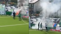 un ex banfield apago un incendio en pleno partido en suiza