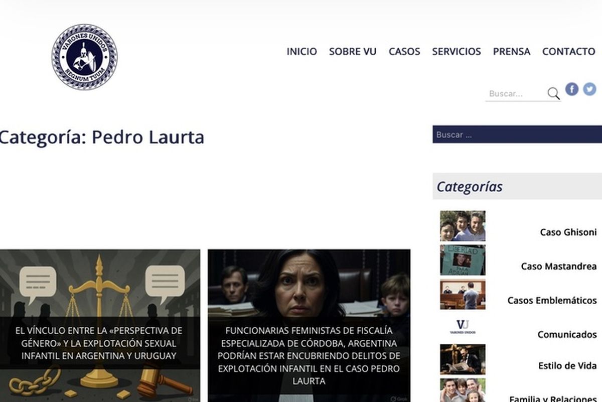 Varones Unidos, el grupo digital fundado por Laurta, acusado de femicidio en Córdoba.