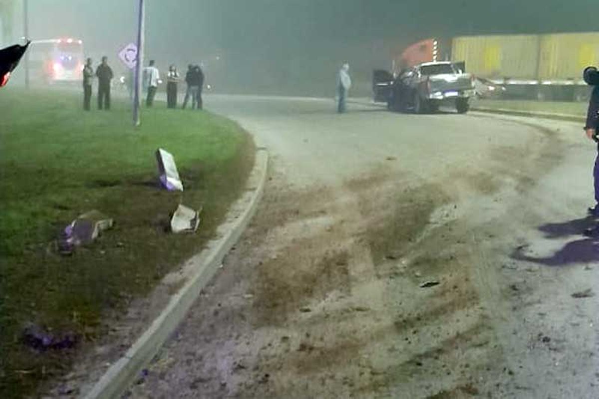 La rotonda de Cañuelas, donde se detuvo la víctima que luego fue asaltado.