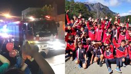 Monte Grande: recibieron con una caravana y los Bomberos a los chicos del Club San Martín
