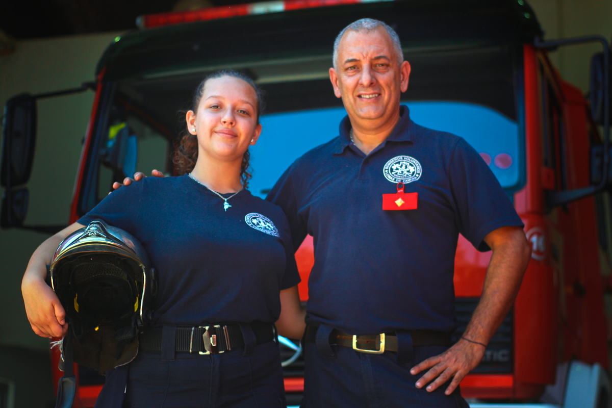 Pilar y Sergio Rodr&iacute;guez trabajan juntos en el Destacamento de Llavallol.
