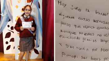 Una nena de Monte Grande se volvió viral por su emocionante deseo en el Día de la Bandera