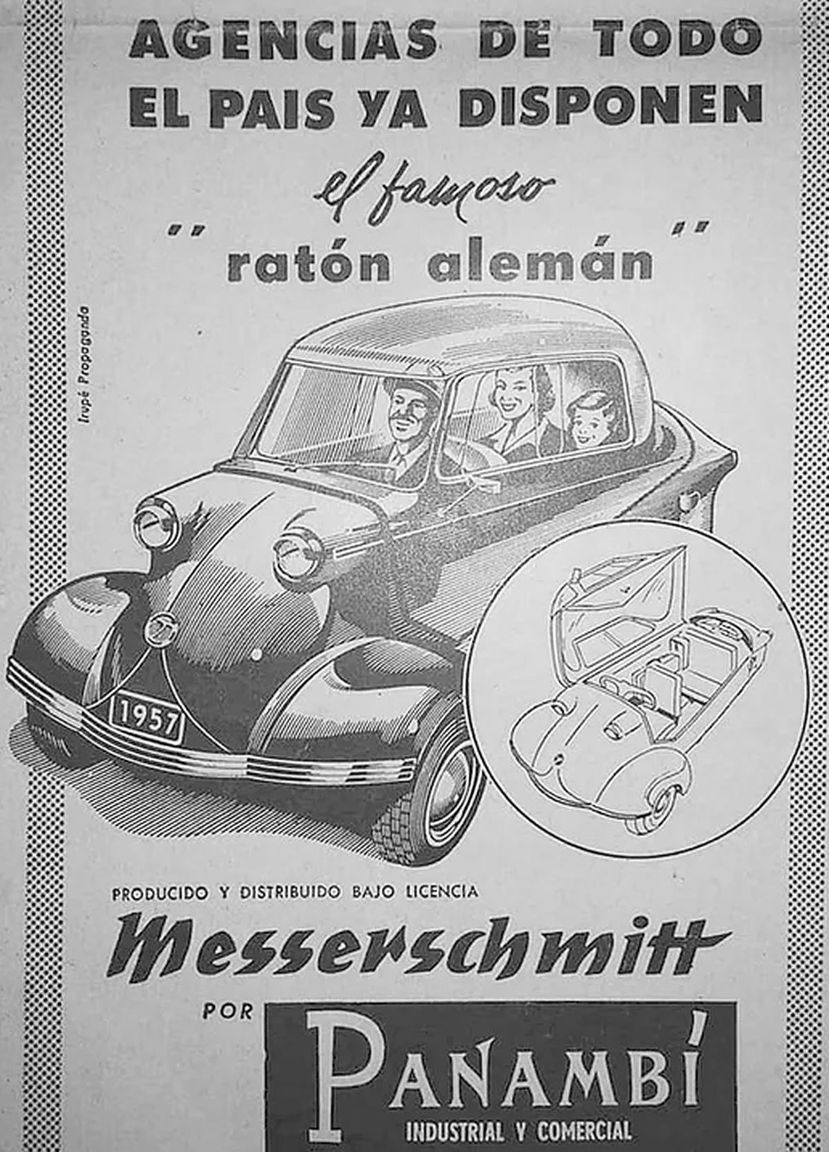 Publicidad del auto fabricado en Lomas de Zamora.