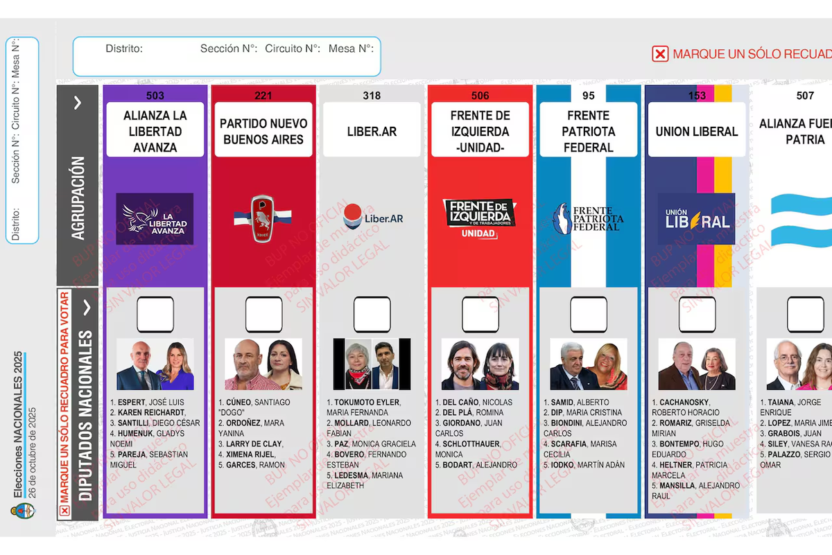 La boleta continuará con su diseño original, con José Luis Espert al frente de LLA. La boleta continuará con su diseño original, con José Luis Espert al frente de LLA.