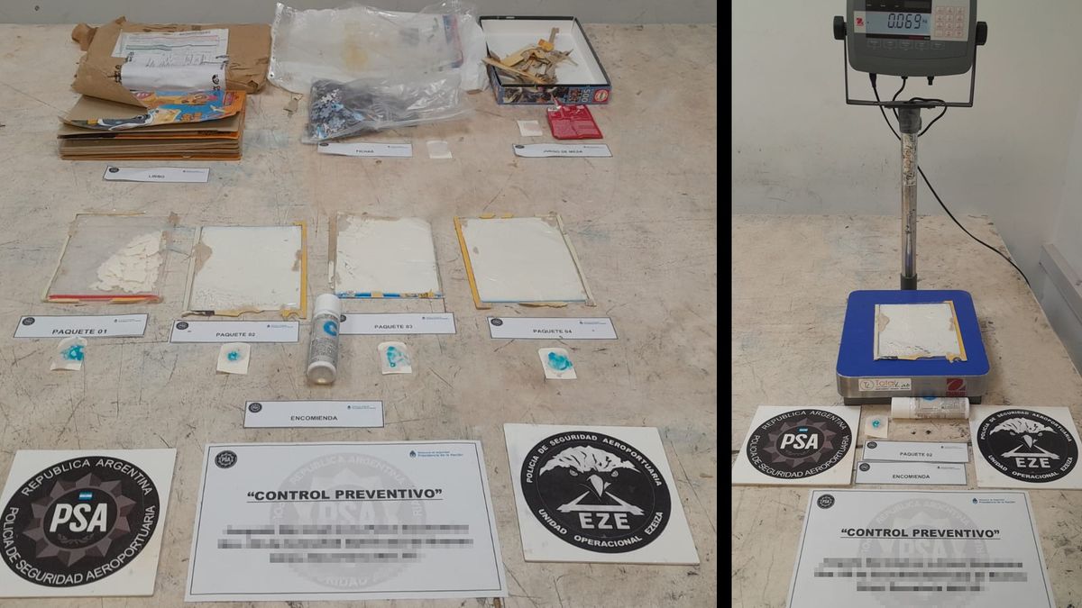 Aeropuerto de Ezeiza: incautaron cocaína escondida dentro de un libro infantil