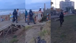 delincuente humillo a un policia en la playa: se le escapo de las manos en santa teresita