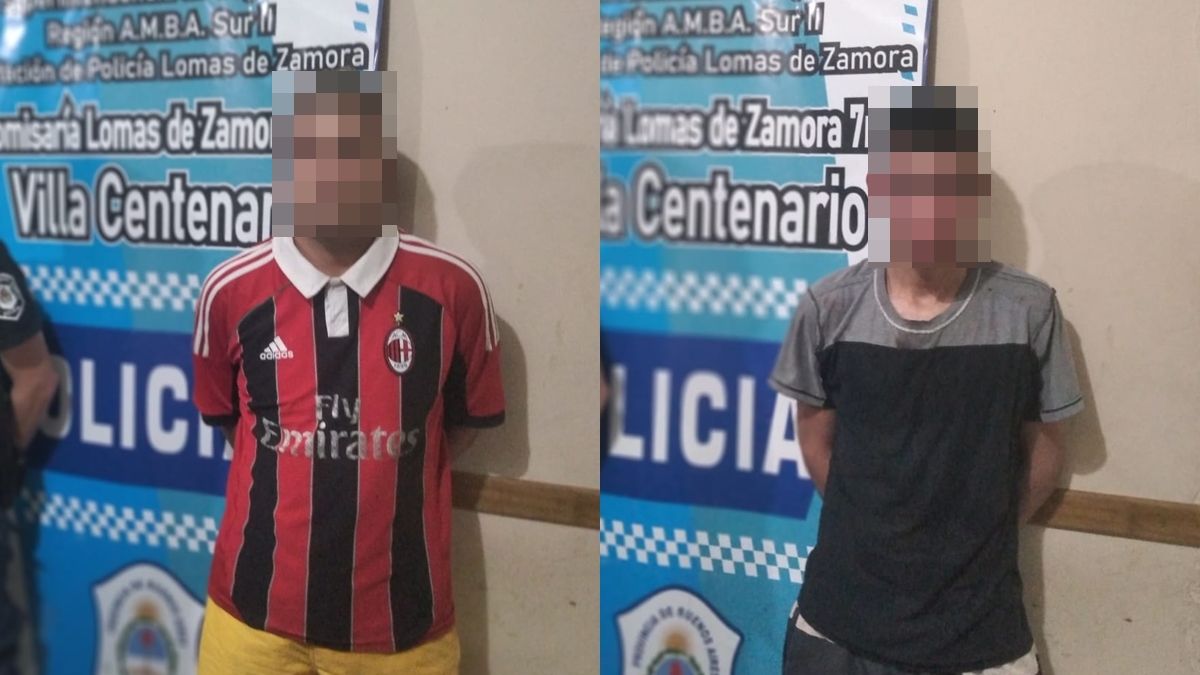 Delincuentes detenidos en la Comisaría 7ª de Lomas de Zamora.