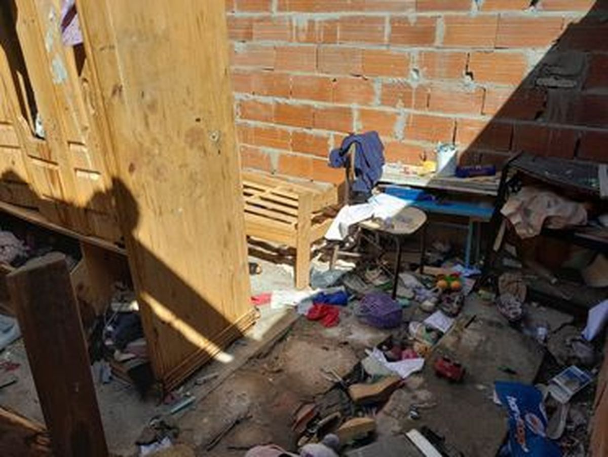 Los destrozos en la vivienda de San Vicente.