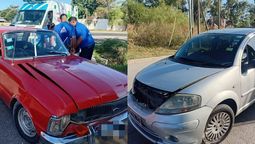 choque entre dos autos en almirante brown: una persona mayor resulto herida