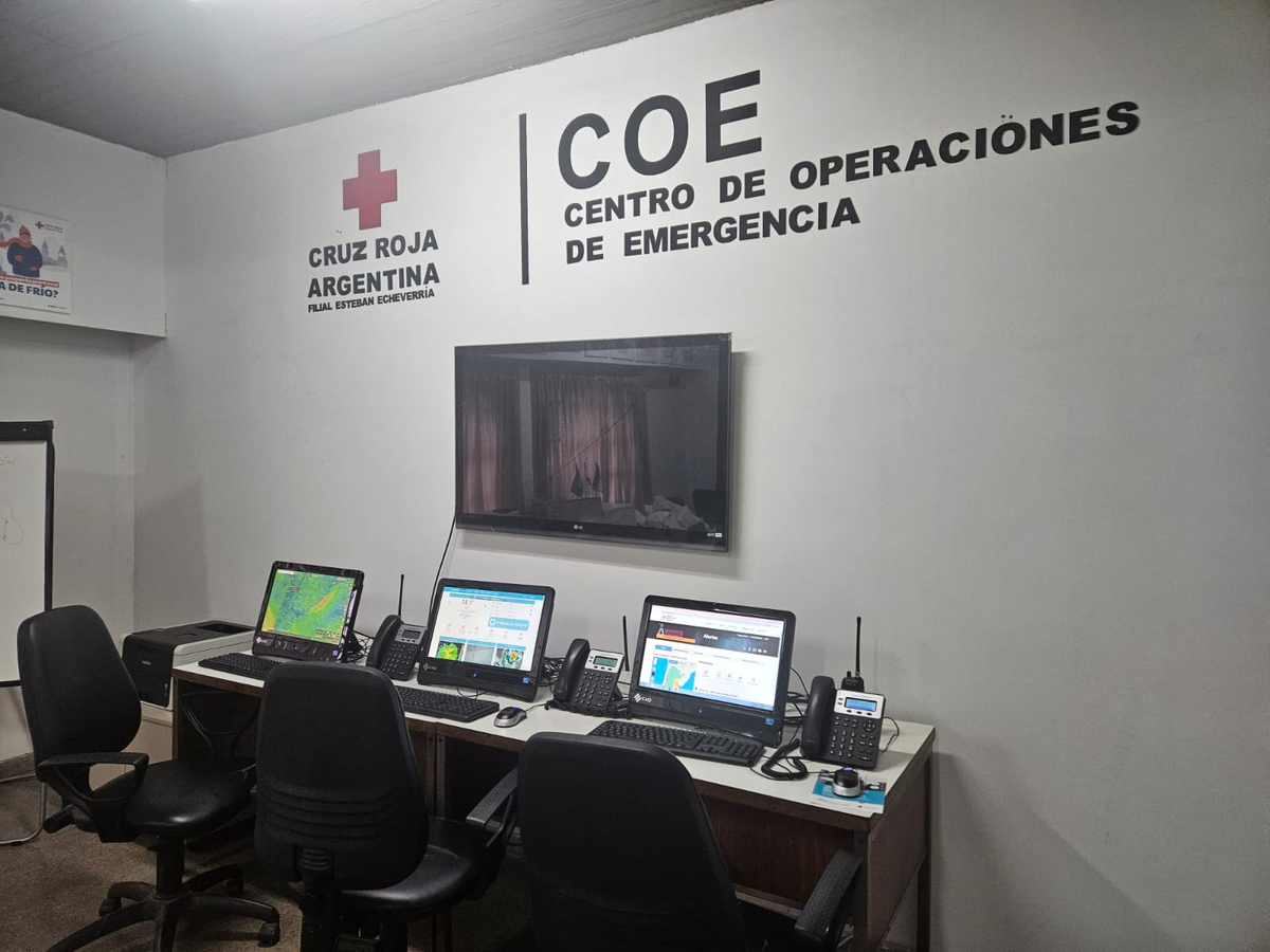 El Centro de Operaciones de Emergencia de la filial de Esteban Echeverría.