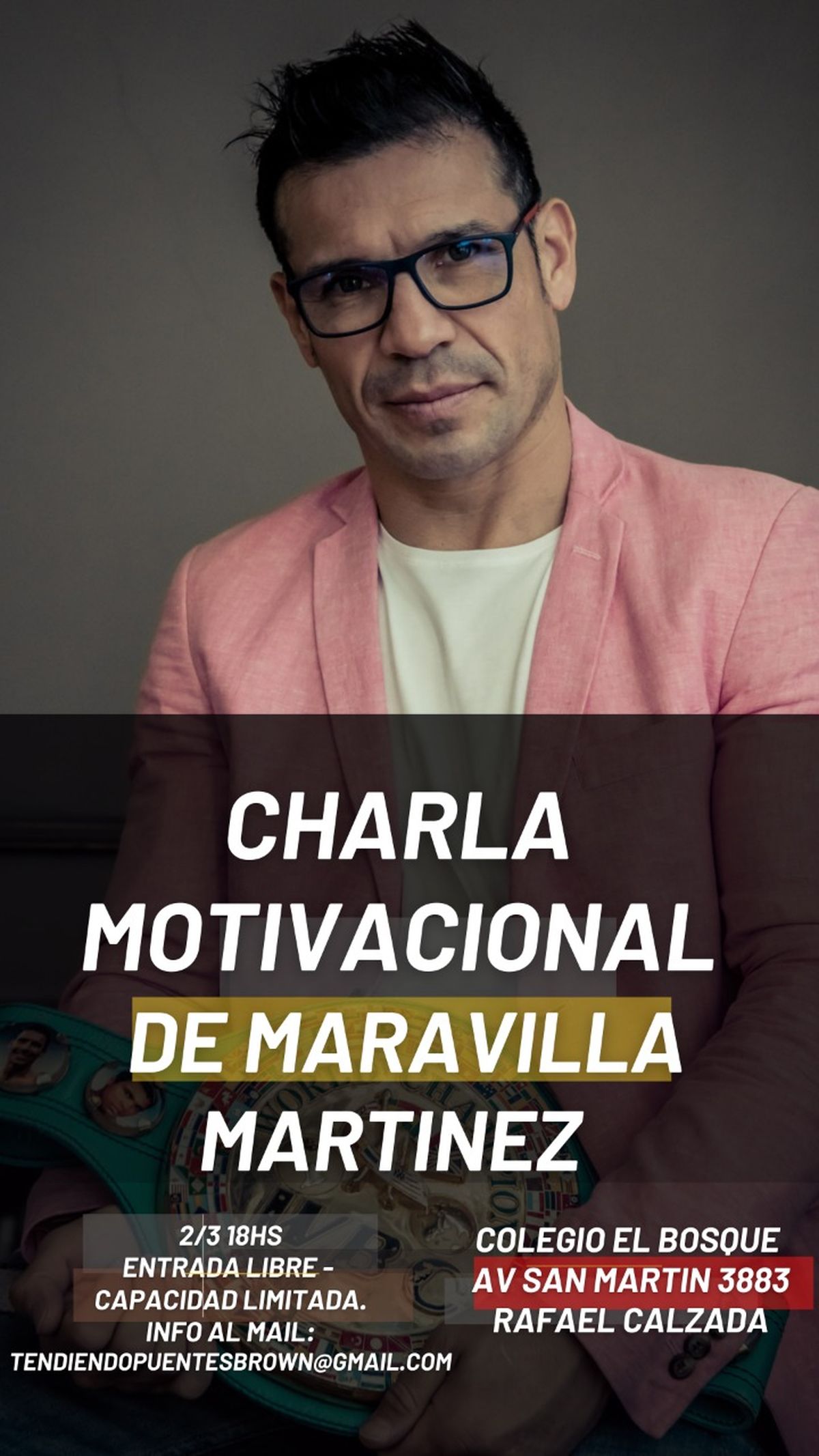 El miércoles habrá una nueva charla con el boxeador Sergio 