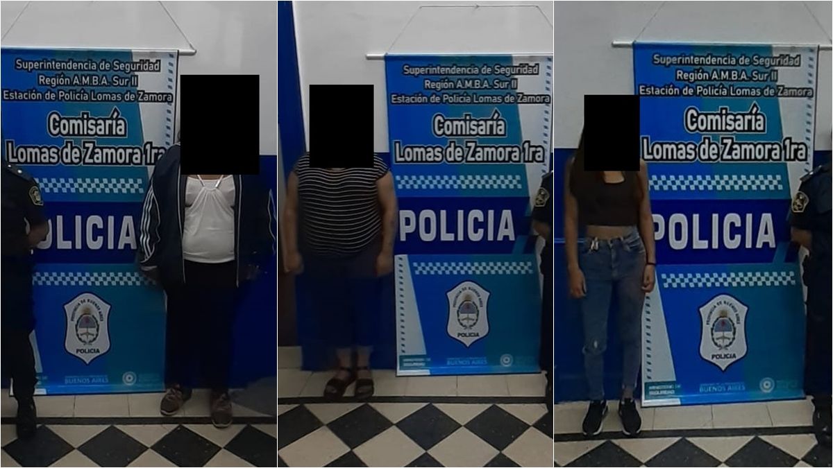 Las mecheras detenidas en la Comisar&iacute;a 1&ordf; de Lomas de Zamora.