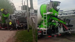 canning: hormigonera descargo desechos de cemento en plena calle maipu