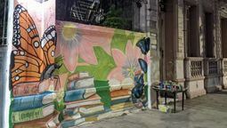 asi es el nuevo mural que pintan en la biblioteca de san vicente