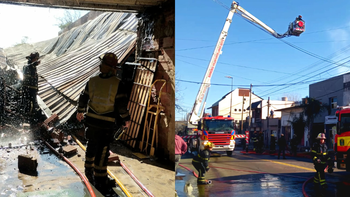 Grave incendio de una fábrica de sillones en Lanús: dos personas asistidas