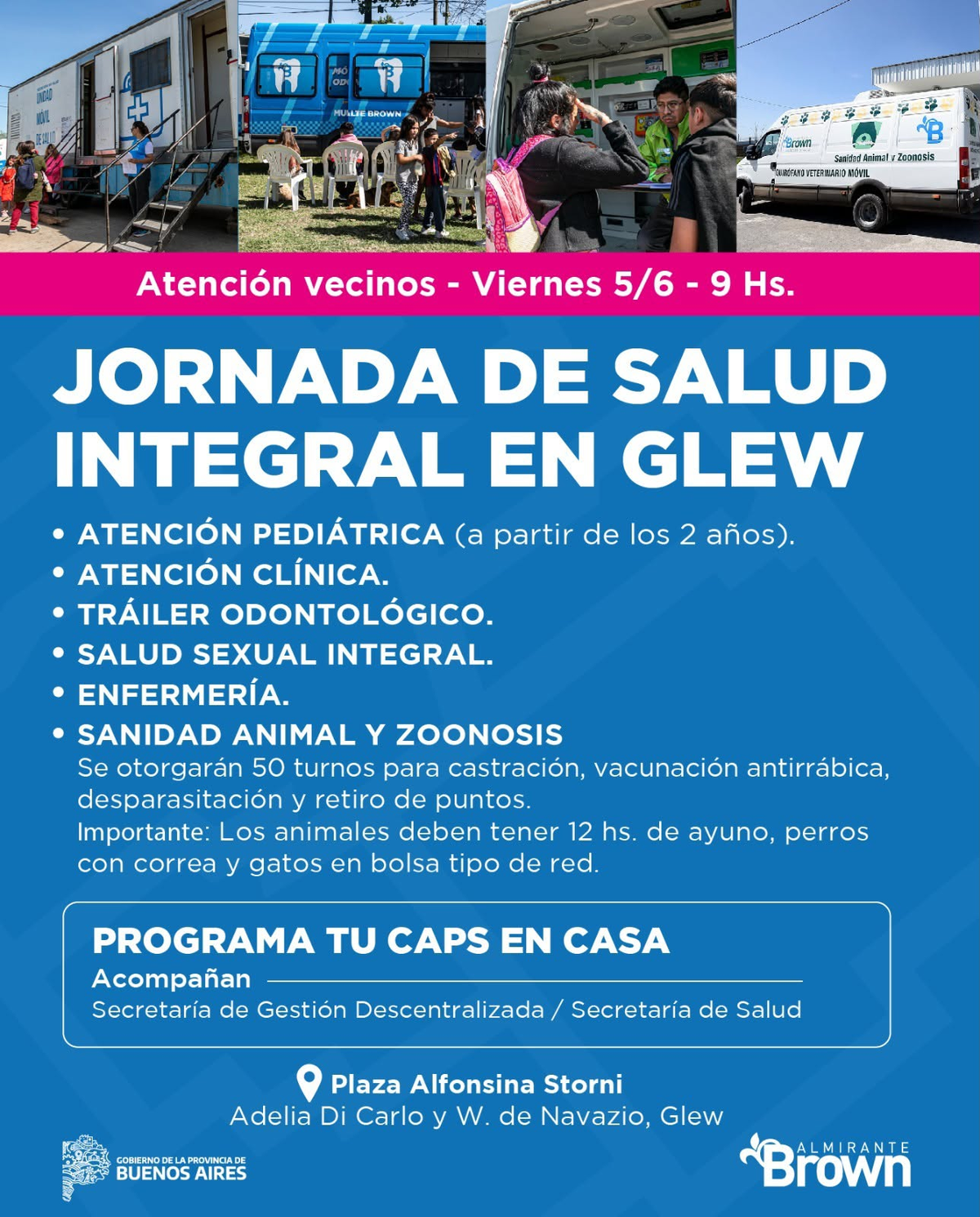 Flyer difundido por el Municipio de Almirante Brown. Flyer difundido por el Municipio de Almirante Brown. 